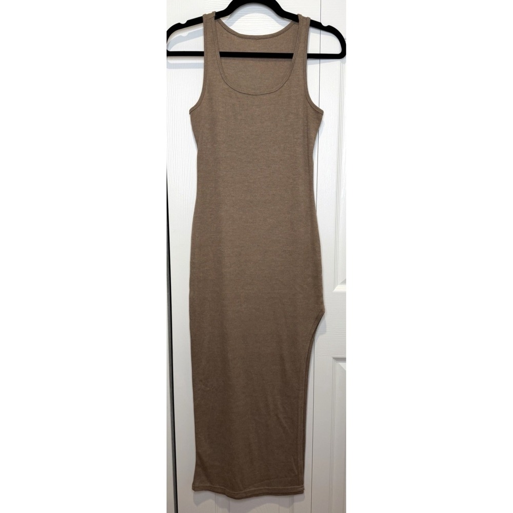 Womens Bodycon Midi Tank Dress Size S Y2K Capsule Minimalist Parisian Indie Edgy